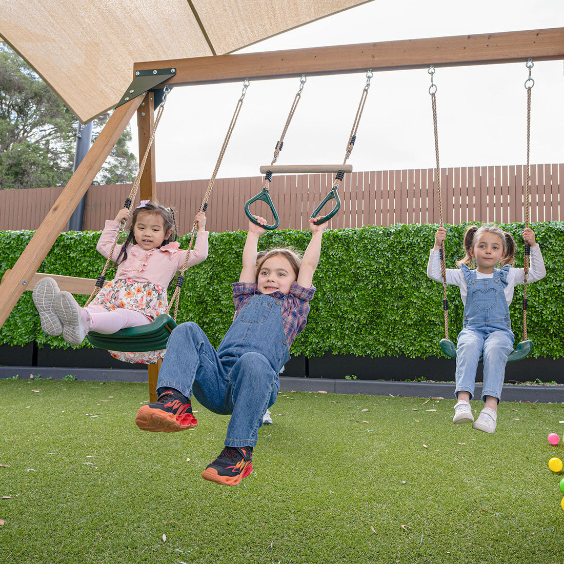 Lifespan Kids Carindale Swing Set & Play Centre with 2.2m Slide (Pastel Blue)