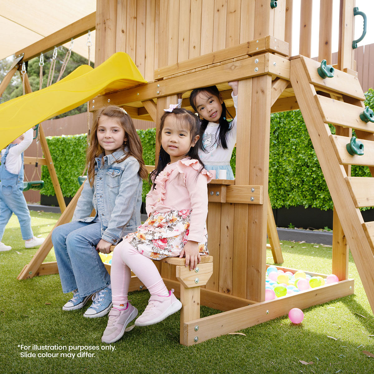 Lifespan Kids Carindale Swing Set & Play Centre with 2.2m Slide (White)