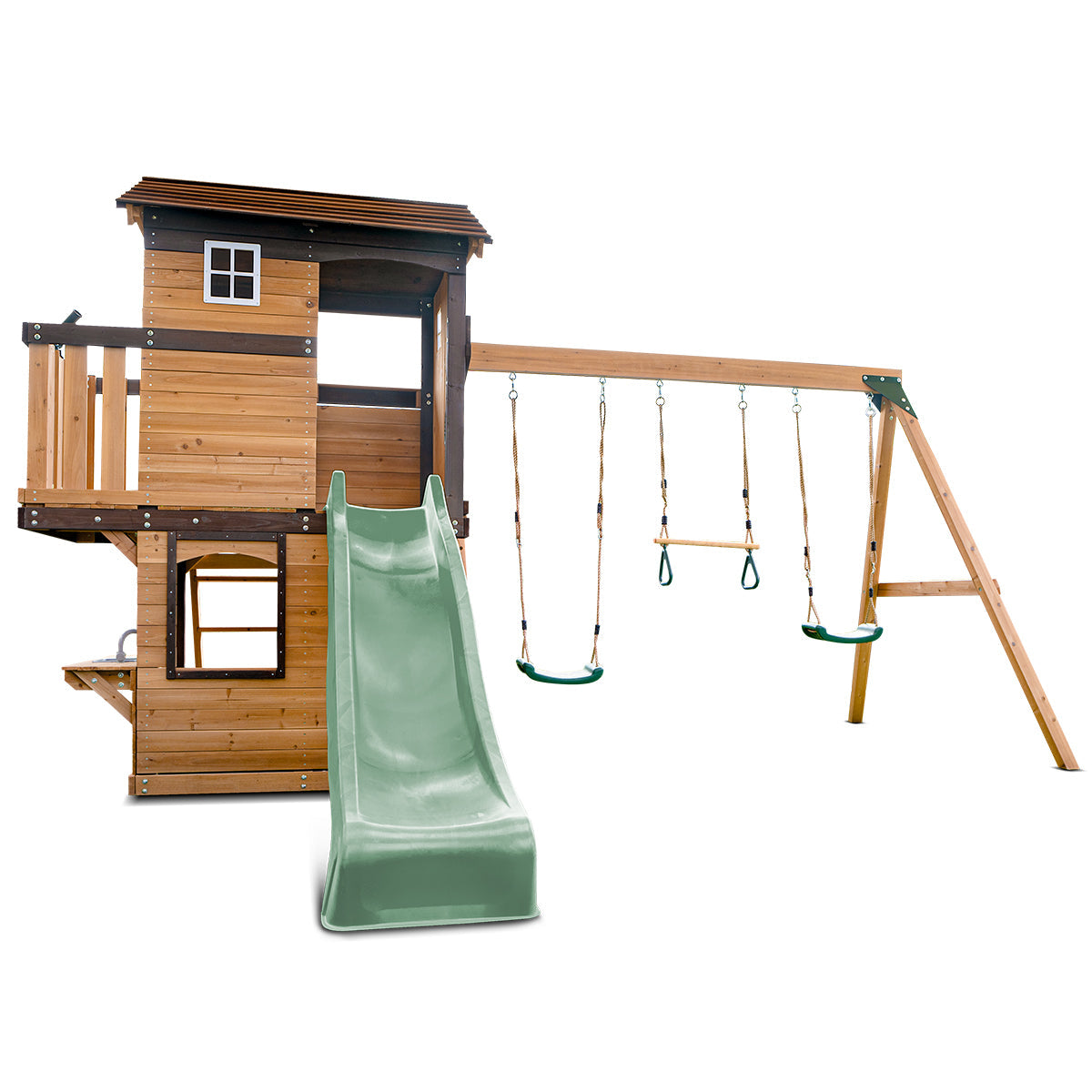 Lifespan Kids Darlington Swing Set & Play Centre with 2.2m Slide (Pastel Green)