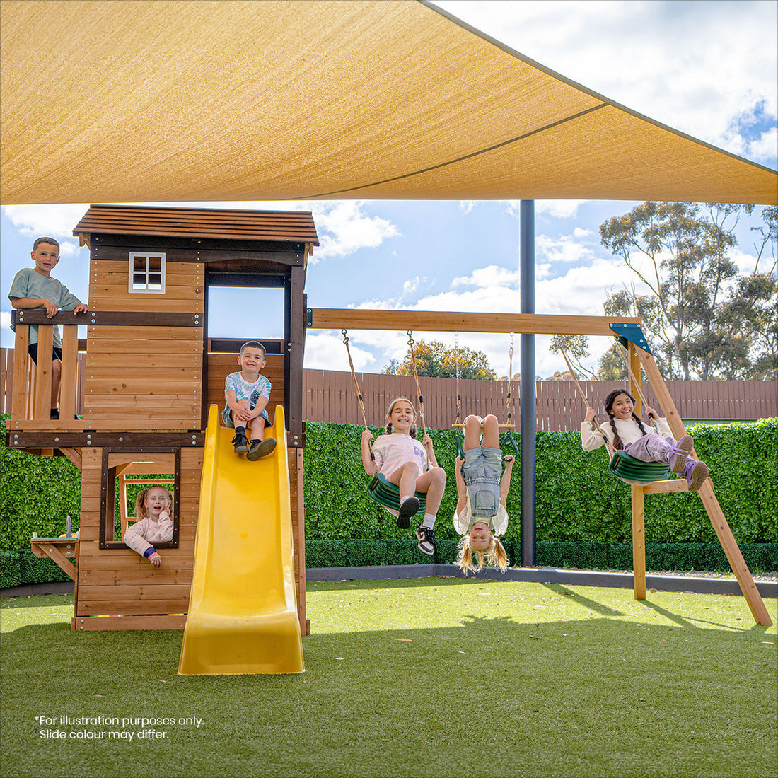 Lifespan Kids Darlington Swing Set & Play Centre with 2.2m Slide (Pastel Green)