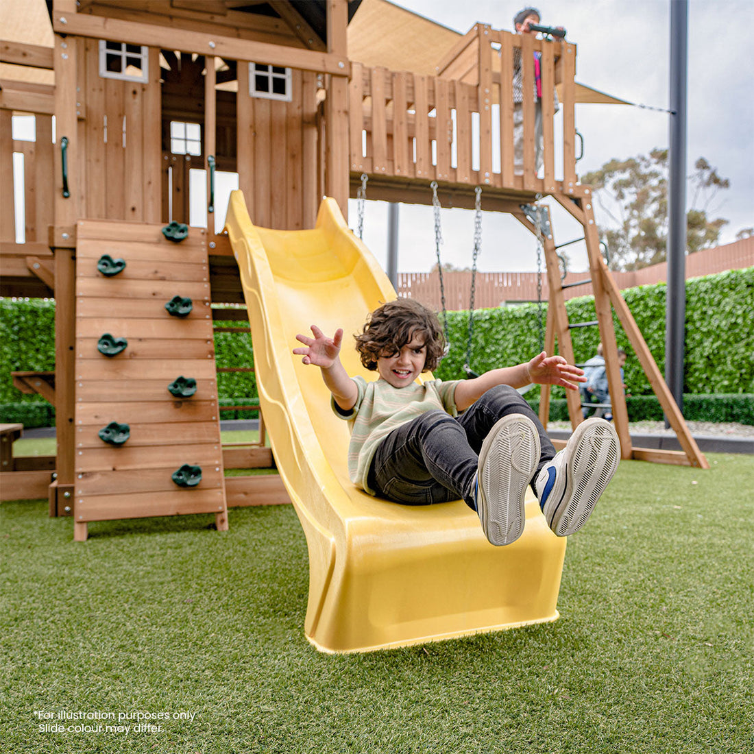 Lifespan Kids Kensington Swing Set, Monkey Bars & Play Centre with 2.2m Slide (Pastel Blue)
