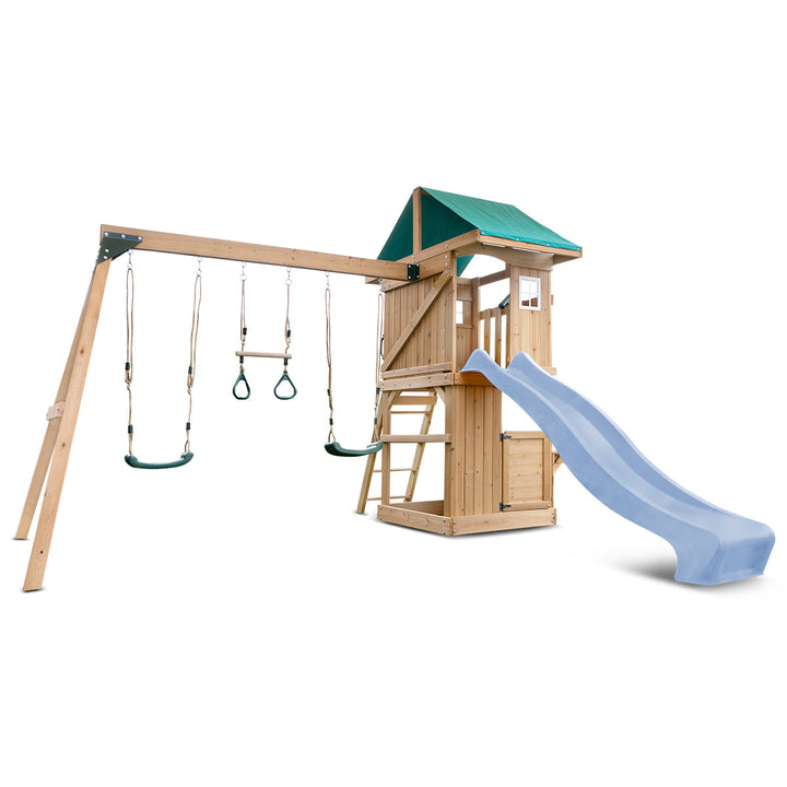 Lifespan Kids Montrose Swing Set & Play Centre with 2.2m Slide (Pastel Blue)