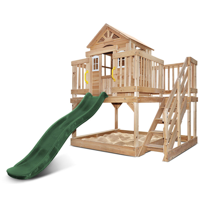 Lifespan Kids Silverton Cubby House with 1.8m Slide (Green)