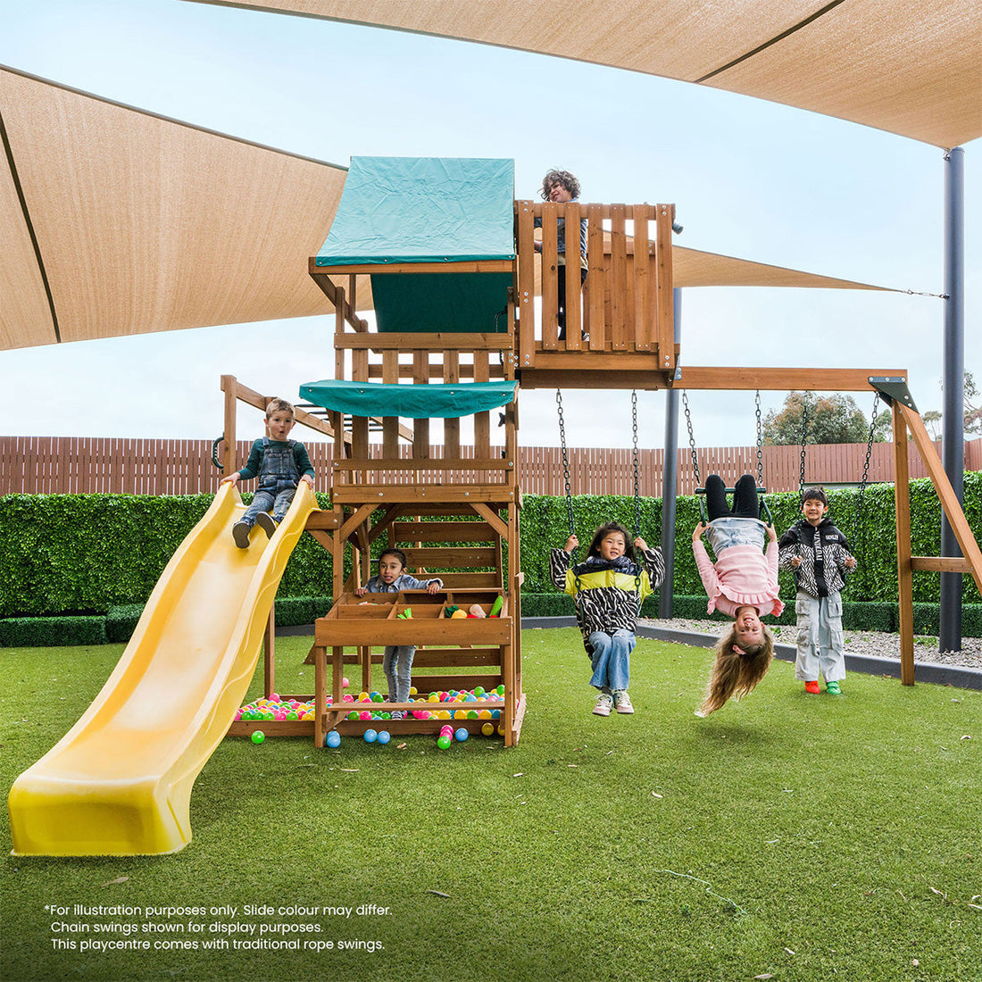 Lifespan Kids Walton Swing Set, Monkey Bars & Play Centre with 2.2m Slide (Pastel Blue)