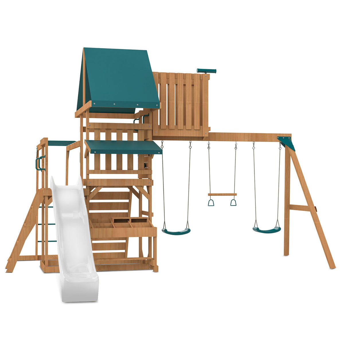 Lifespan Kids Walton Swing Set, Monkey Bars & Play Centre with 2.2m Slide (White)
