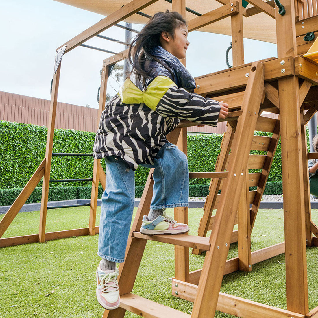 Lifespan Kids Walton Swing Set, Monkey Bars & Play Centre with 2.2m Slide (Yellow)