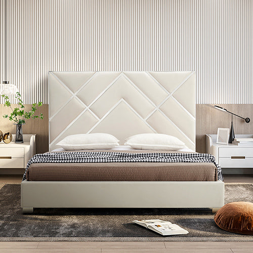 Matrix Luxe Bed Frame – Upholstered, High-Quality Slats & Polished Feet