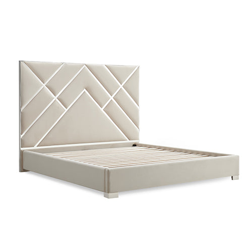 Matrix Luxe Bed Frame – Upholstered, High-Quality Slats & Polished Feet