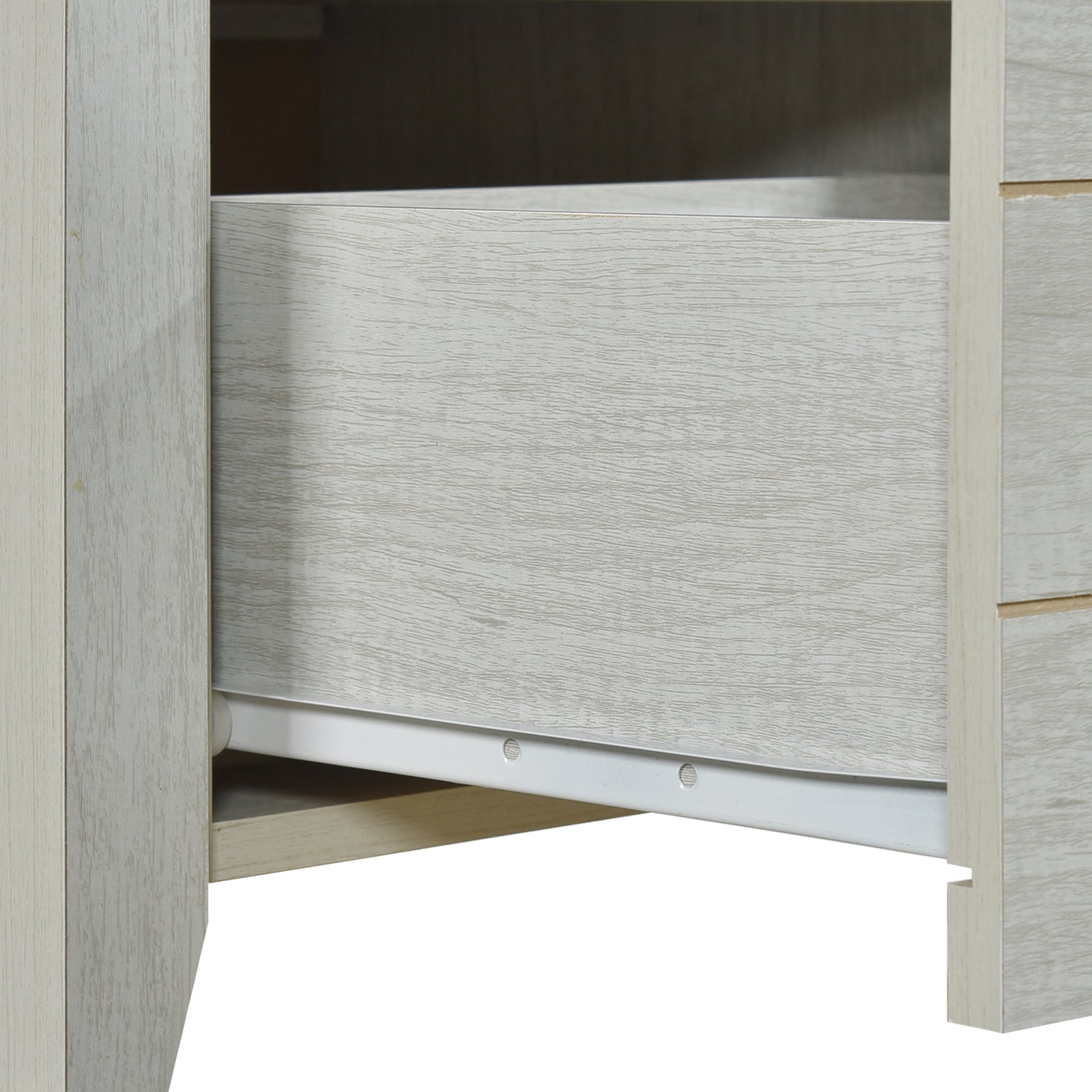 Bedside Table 2 drawers Storage Table Night Stand MDF in White Ash