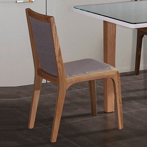 7-Piece Dining Suite: High Gloss White Table & 6 Wooden Chairs