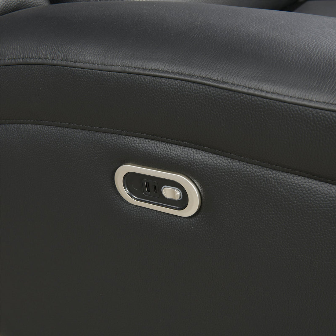 3-2 Seater Electric Leather/PVC Black Recliner Set