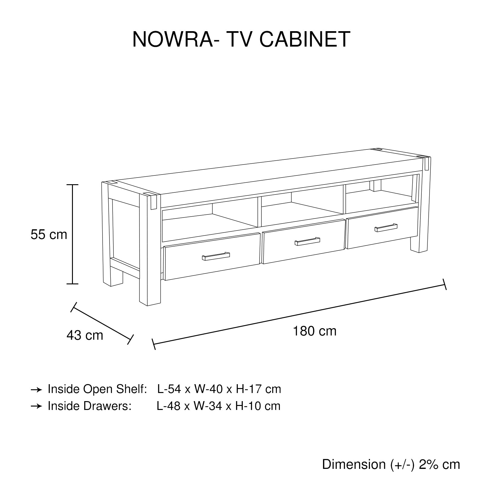 Nowra Acacia Wood TV Cabinet – Minimalist, Rustic &amp; Functional