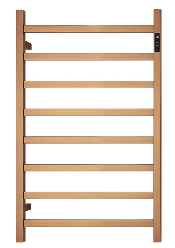 Brushed Rose Gold Heated Towel Rack with LED Control