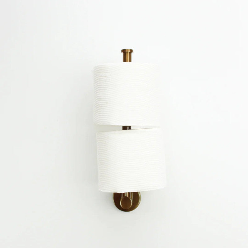 2024 Round Brushed Copper Toilet Roll Holder & Hand Towel Holder