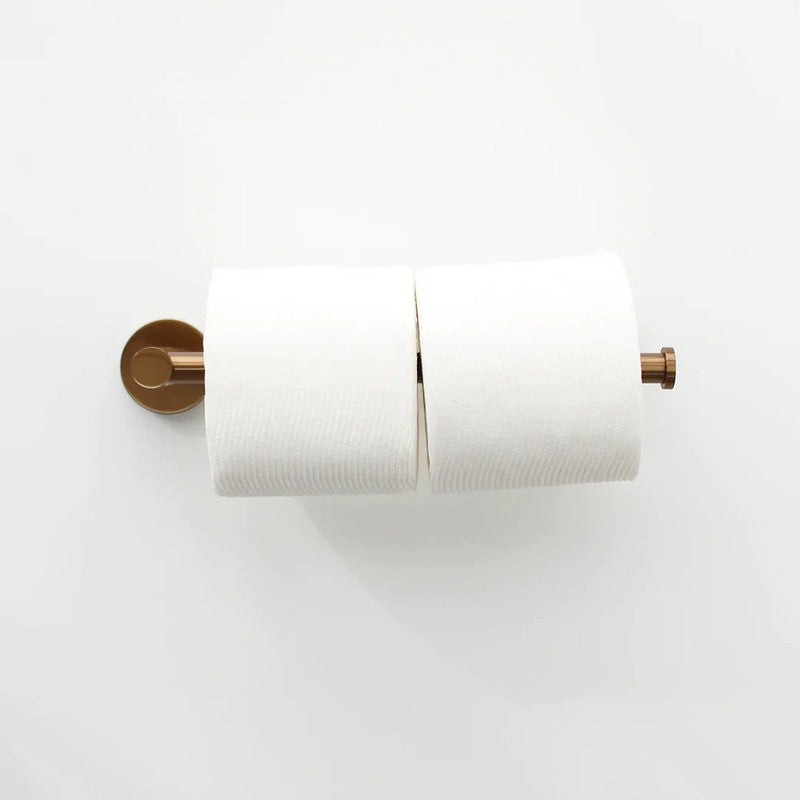 2024 Round Brushed Copper Toilet Roll Holder & Hand Towel Holder