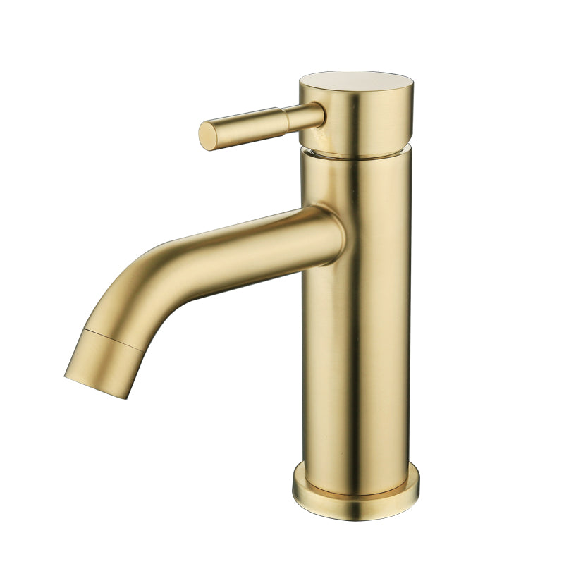 Slim Round Basin Mount Tap - Matte Black Mixer Faucet