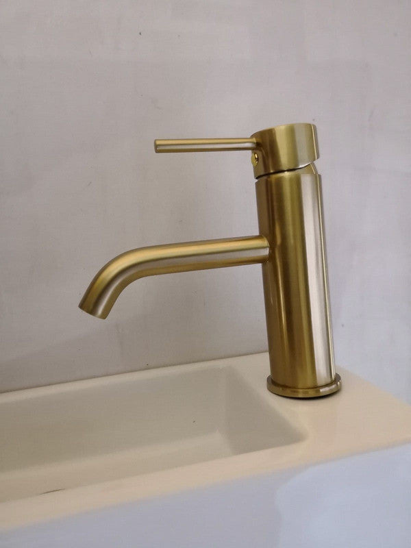 Slim Round Basin Mount Tap - Matte Black Mixer Faucet