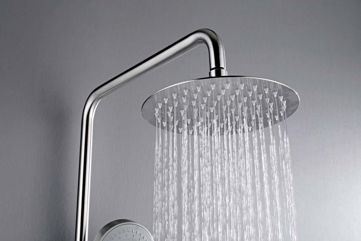 Brushed Nickel 304 Stainless Steel Shower Set with Diverter - 200mm Rain Head & Handheld Spray for Outdoor Use