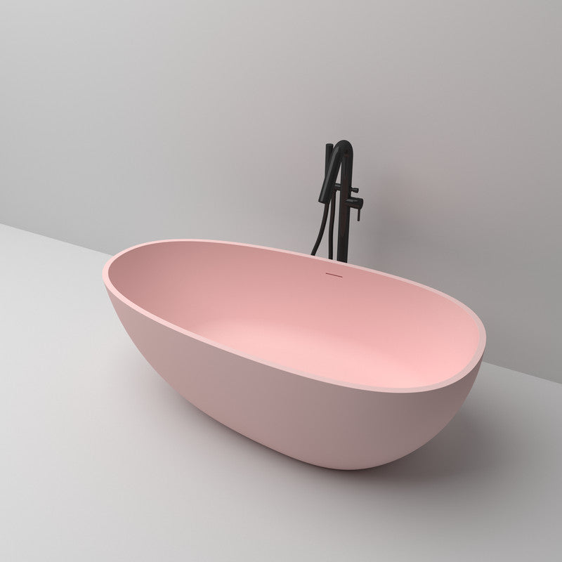 Egg Shaped Cast stone - Solid Surface Bath 1700mm Length Pink