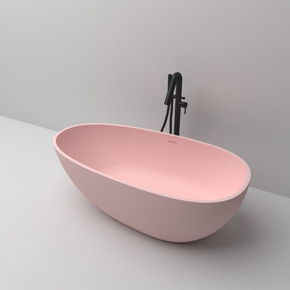 Egg Shaped Cast stone - Solid Surface Bath 1700mm Length Pink