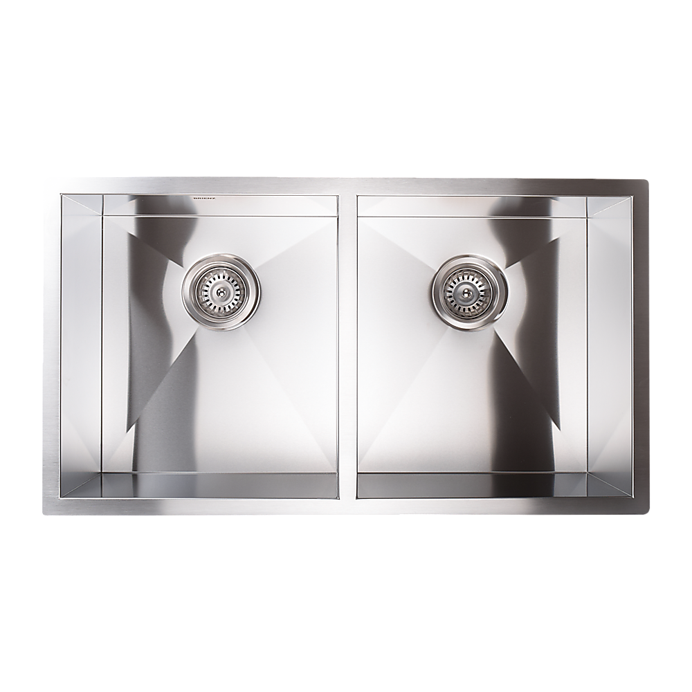 820x457mm Handmade 1.2mm Stainless Steel Undermount Topmount Kitchen Laundry Sink with Waste