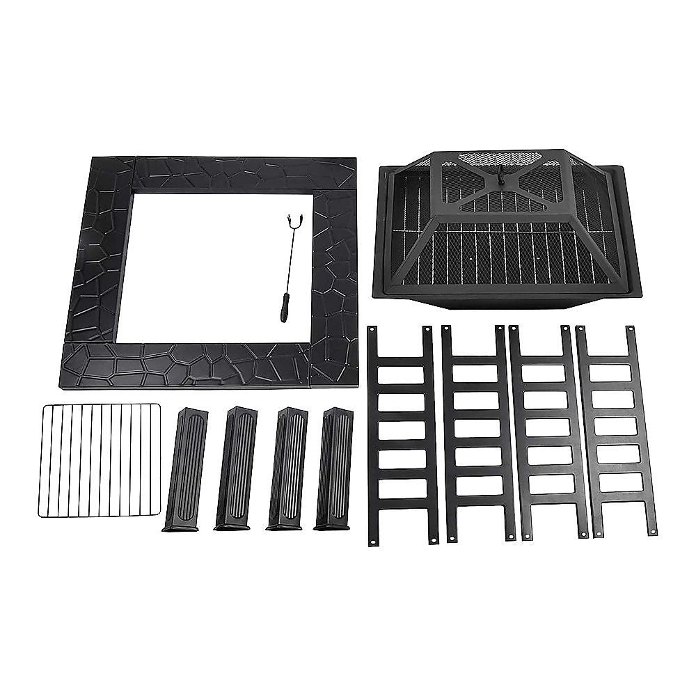 18" Square Metal Fire Pit Outdoor Heater