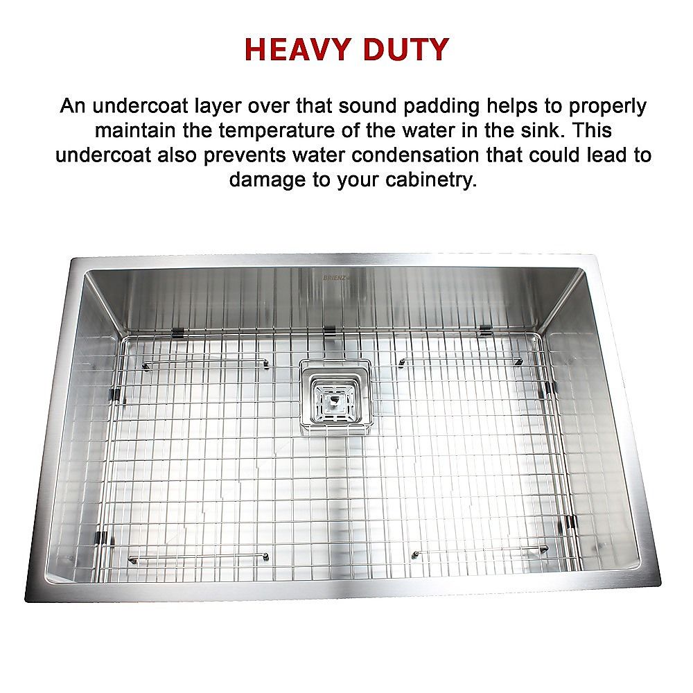 810x505mm Handmade 1.5mm Stainless Steel Kitchen Sink with Waste and Grid