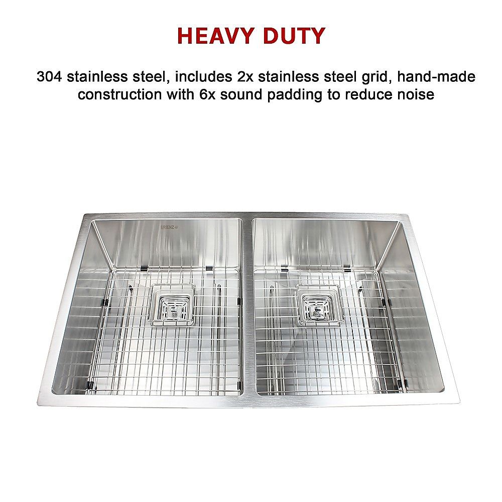 835x505mm Handmade 1.5mm Stainless Steel Kitchen Sink with Waste and Grid