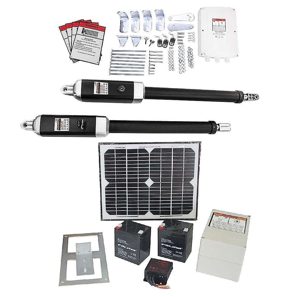 1000KG 20W Solar Double Swing Auto Motor Remote Gate Opener