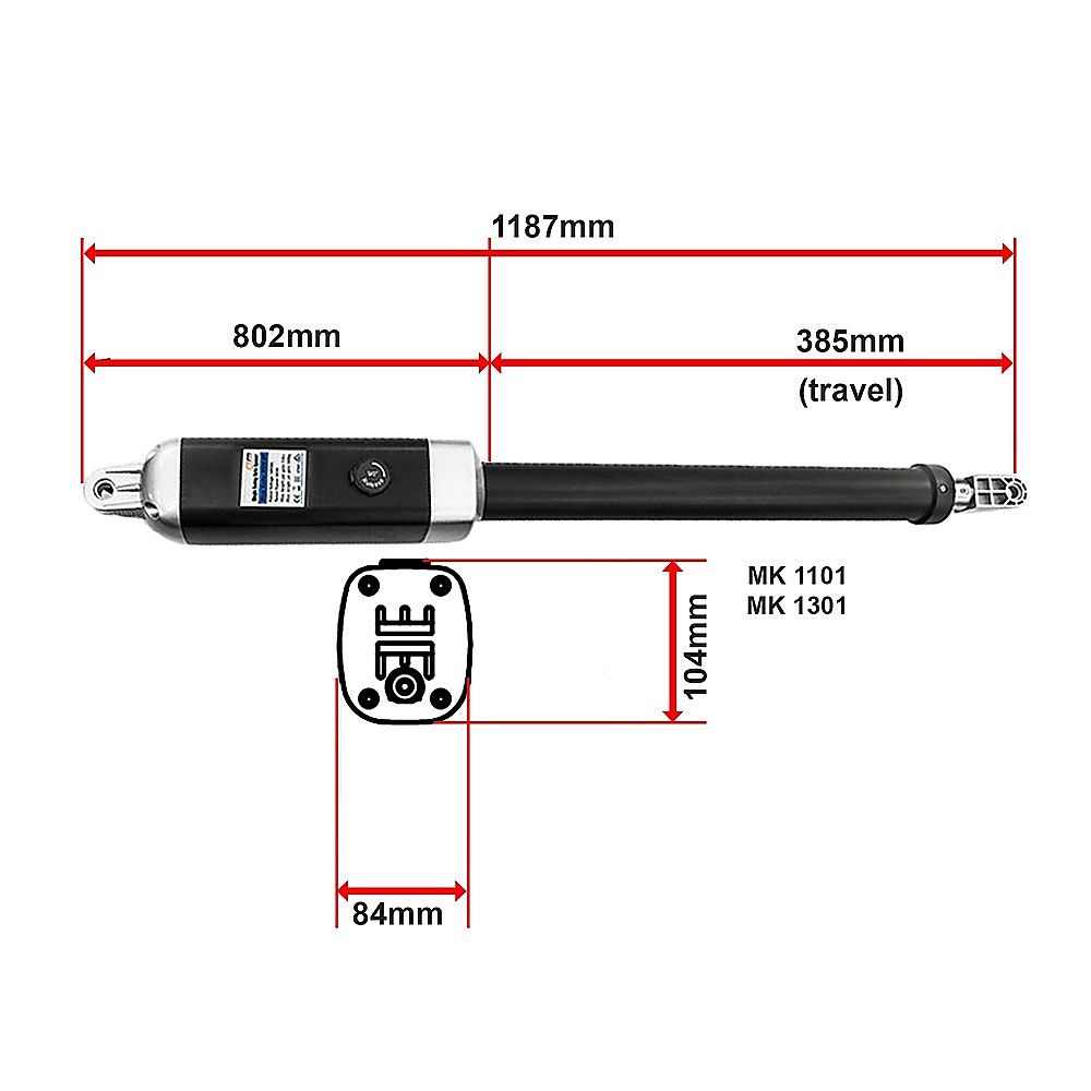 1000KG 20W Solar Double Swing Auto Motor Remote Gate Opener