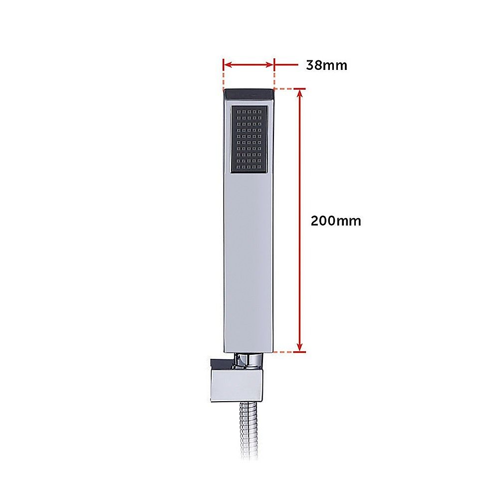 WELS 8" High-Pressure Square Dual Head Rain Shower Set with Handheld Sprayer
