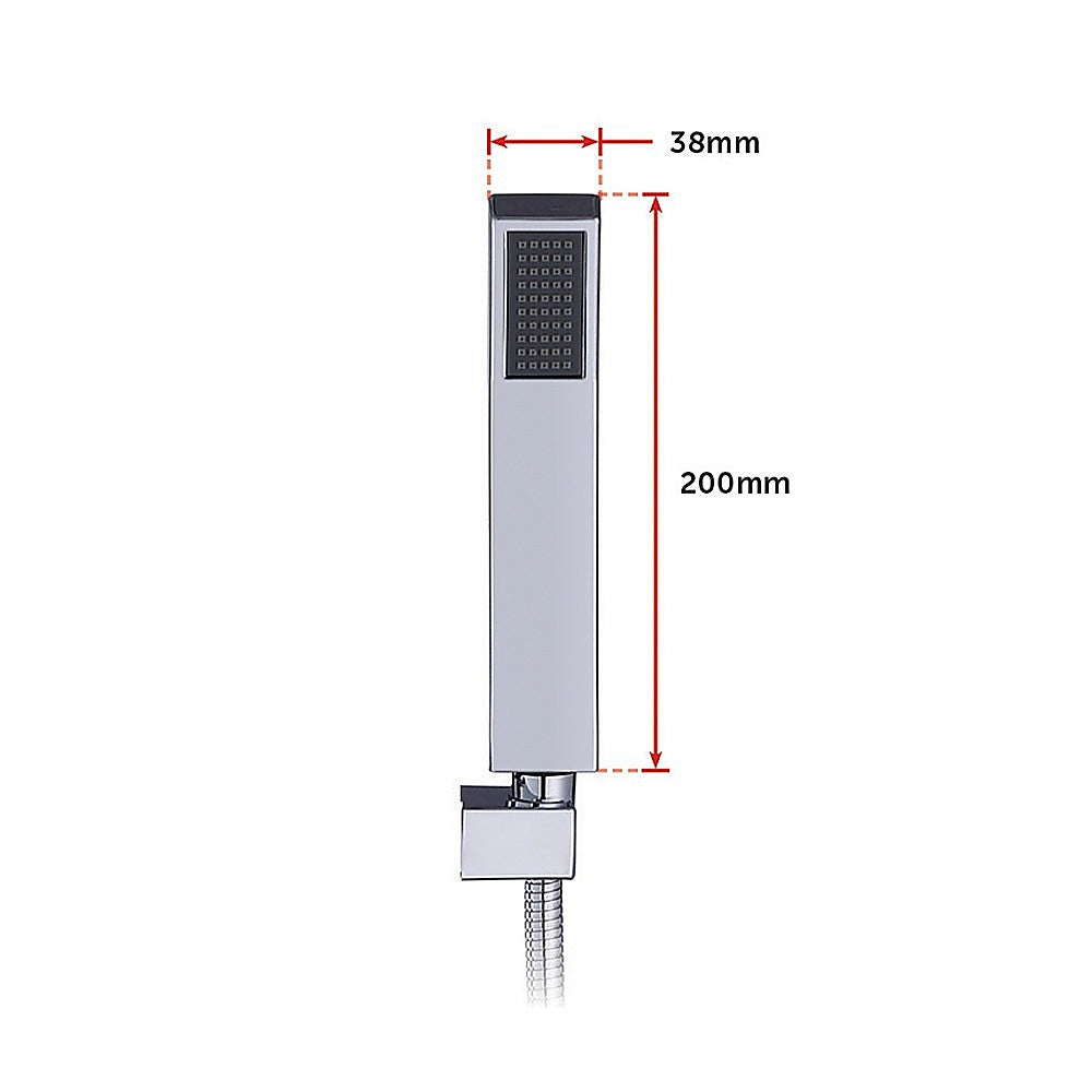 WELS 8" High-Pressure Square Dual Head Rain Shower Set with Handheld Sprayer