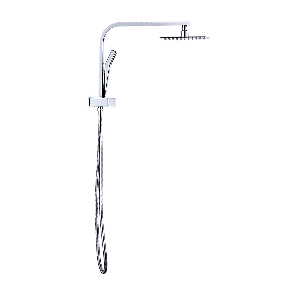 WELS 8" Square Rain Shower Head Set - Dual High-Pressure Handheld Faucet
