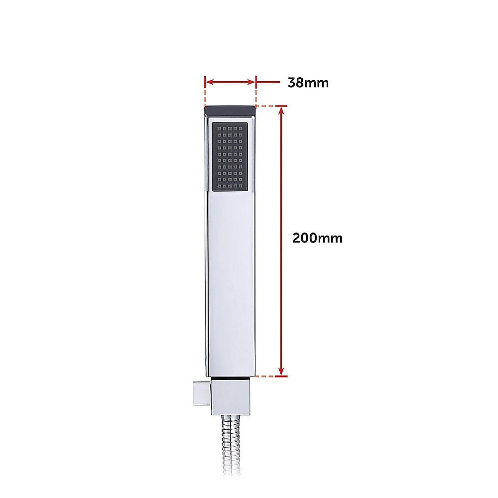 WELS 8" Square Rain Shower Head Set - Dual High-Pressure Handheld Faucet