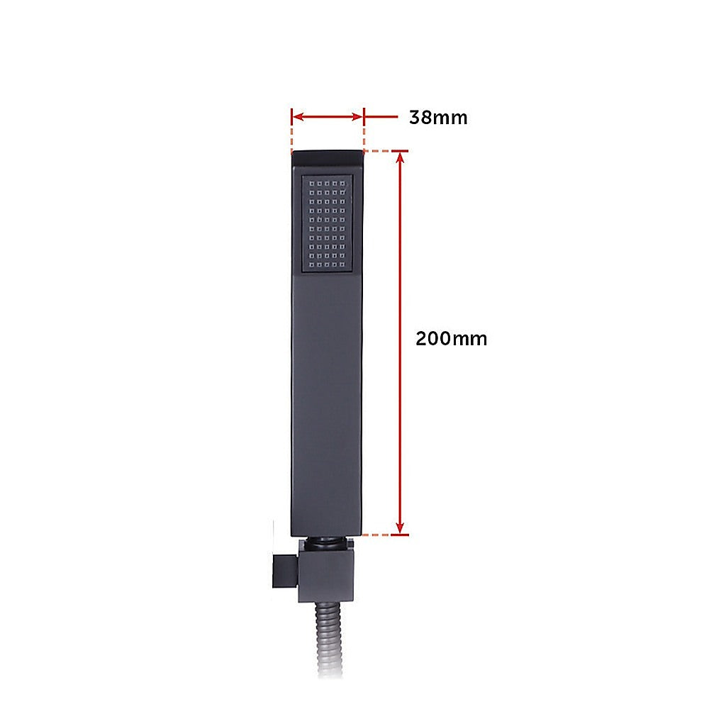 WELS 8" High-Pressure Square Dual Head Rain Shower Set with Handheld Faucet
