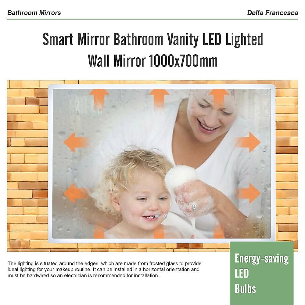 Smart Mirror Bathroom Vanity LED Lighted Wall Mirror 1000x700mm