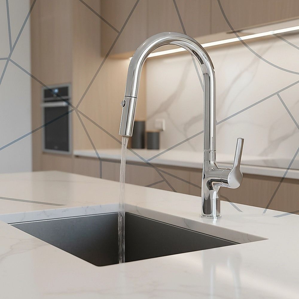 Kitchen Laundry Bathroom Basin Sink Pull Out Mixer Tap Faucet in Chrome