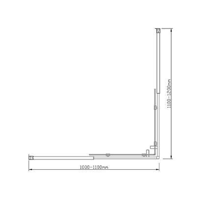 Adjustable 1100x1200mm Double Sliding Door Glass Shower Screen in Gold