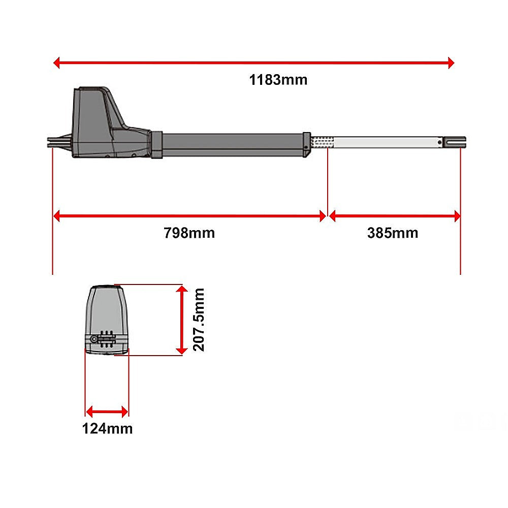 800KG Double Swing Auto Motor Remote Gate Opener Basic Kit