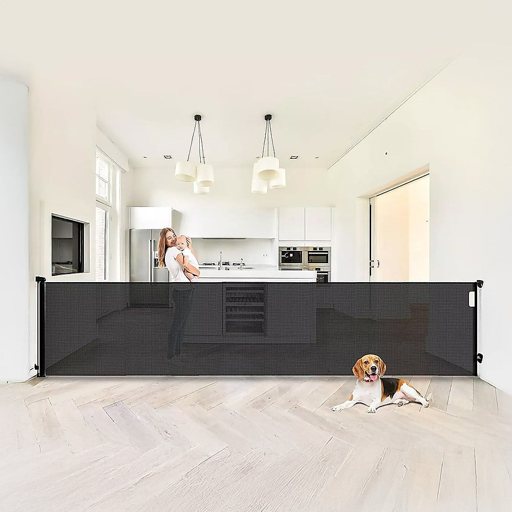 Retractable Baby Safety Fence Pet Stair Gate Barrier for Kids Dog Cat 3M