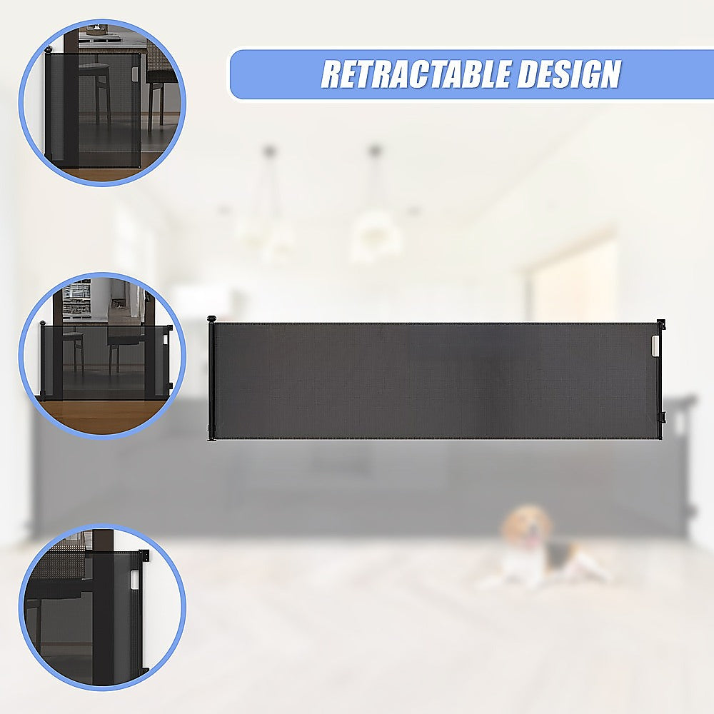 Retractable Baby Safety Fence Pet Stair Gate Barrier for Kids Dog Cat 3M