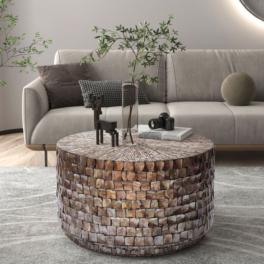 Mariner Mother of Pearl Handcrafted Coffee Table