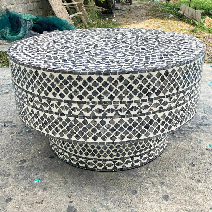 Diamond Mother of Pearl Coffee Table (Black)