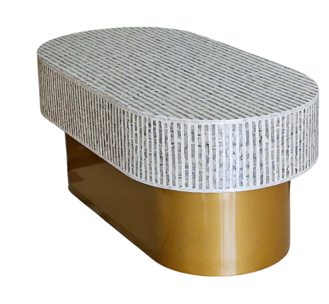 Mother of Pearl Opulent Elegance Oval Coffee Table