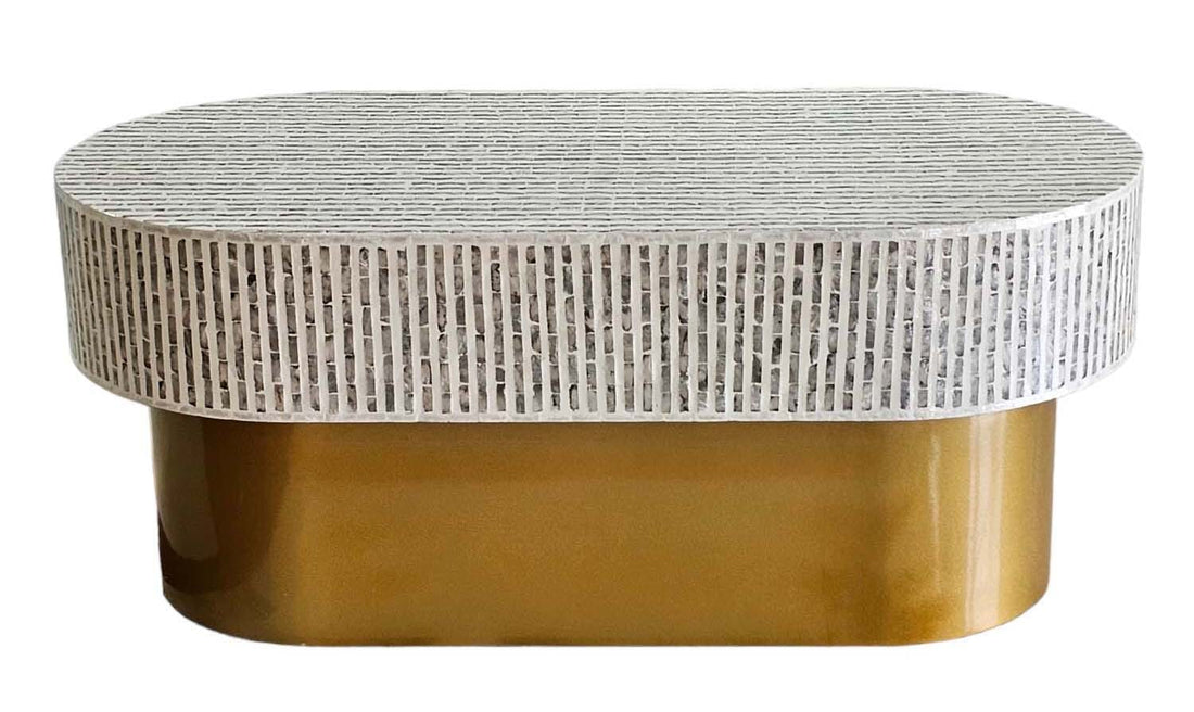 Mother of Pearl Opulent Elegance Oval Coffee Table