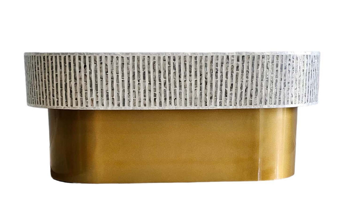 Mother of Pearl Opulent Elegance Oval Coffee Table