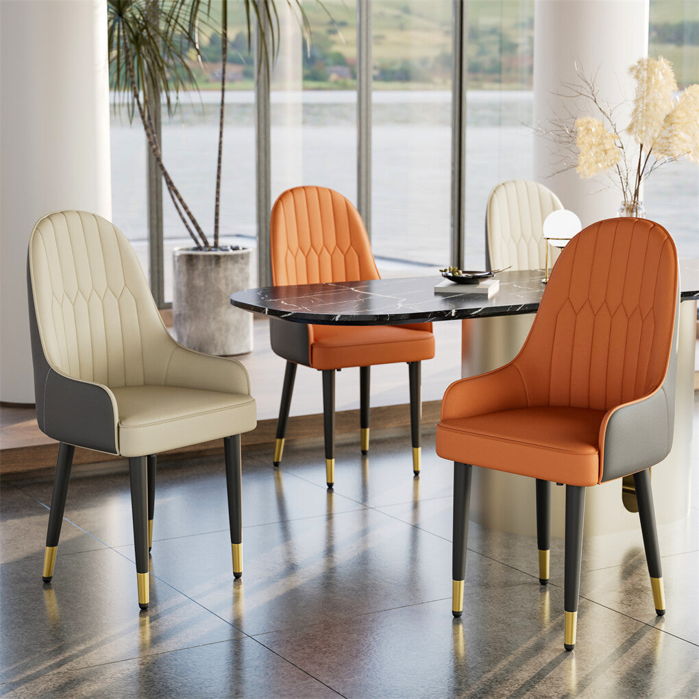 2X Dining Chair Anti-scratch Leather Padded Seat Kitchen Chair
