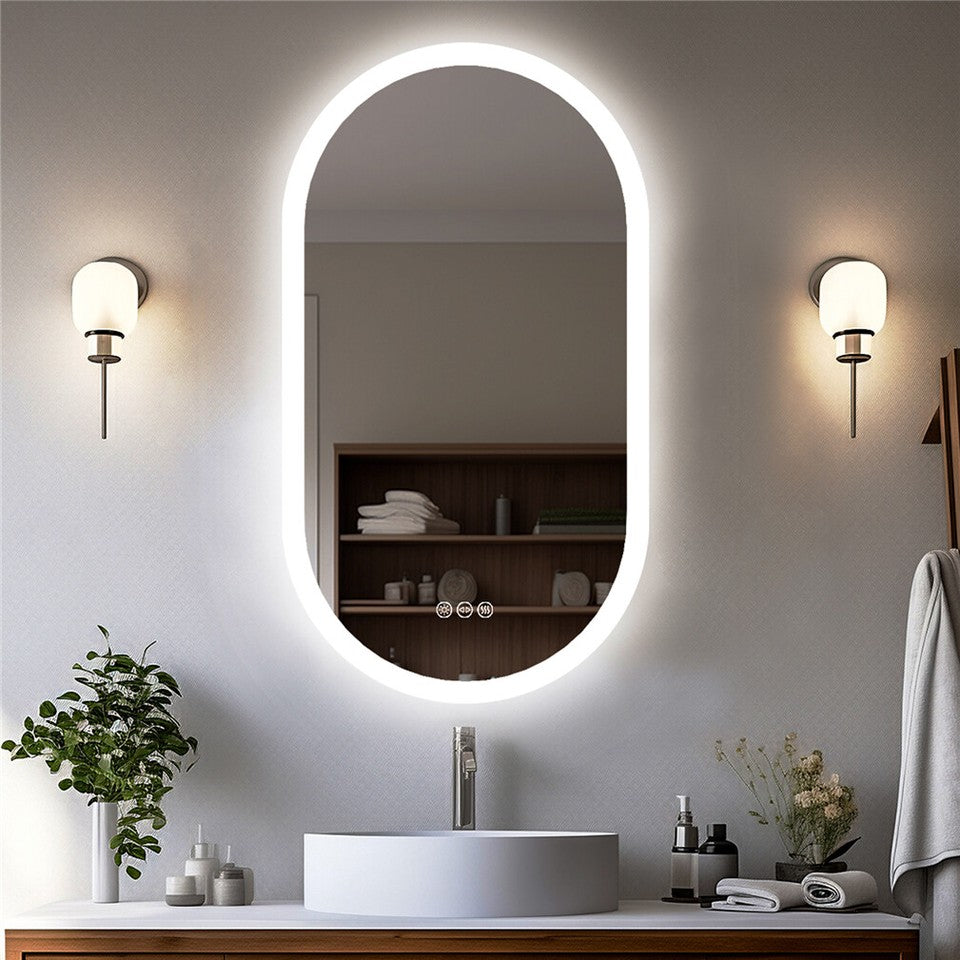 Premium Oval LED Anti-Fog Bathroom Mirror