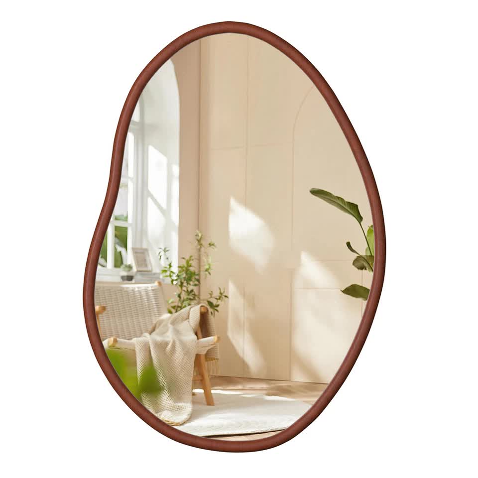 Wooden Frame Wall Mirror - Entryway & Hall Decor