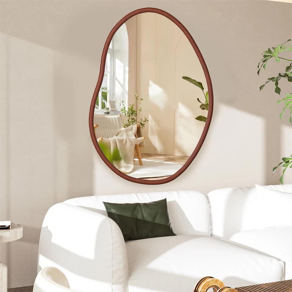 Wooden Frame Wall Mirror - Entryway & Hall Decor